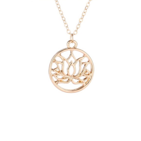 Gold Lotus Pendant - Picture 2 of 2